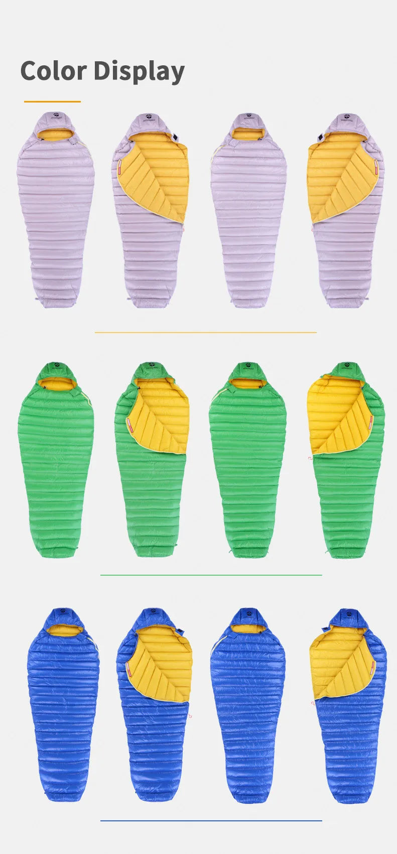 AEGISMAX LETO Outdoors White Goose Down Sleeping Bag Waterproof Camping Travel 36℉~45℉ Small Packing Down Sleeping Bag FP700+