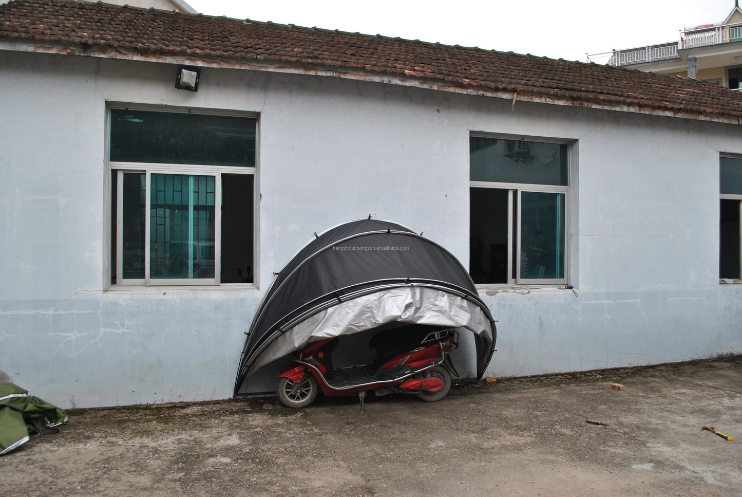 CZX-507 Hanging Motorbike Bike Tent Cover Shed Strong Frame Storage Garage Weatherproof Motorcycle Moped Mobility Scooter tent