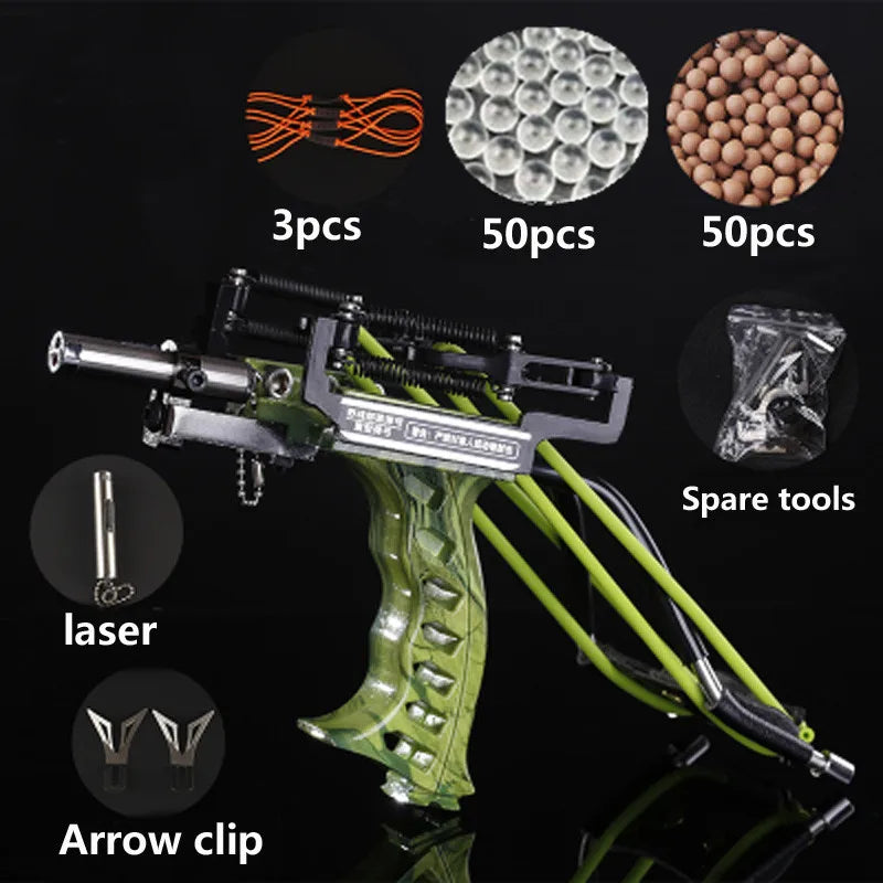 Strong Sling Shot with rubber band Powerful Hunting Fishing Laser Slingshot stainless steel slingshot professional Catapult