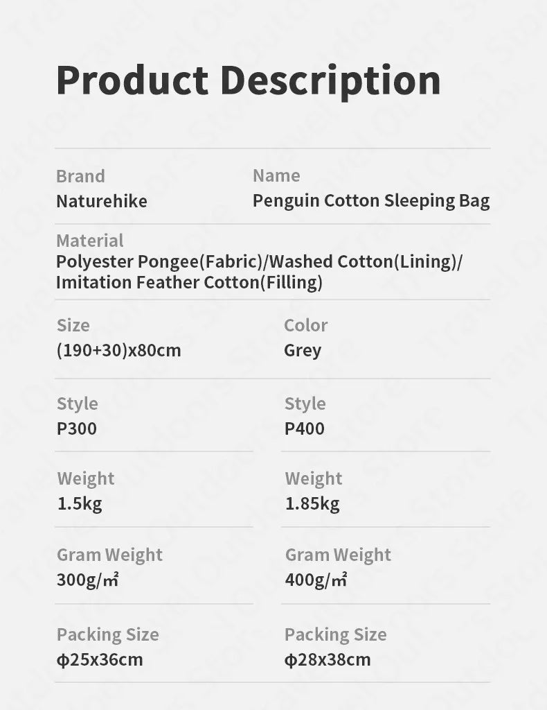 Naturehike Winter Mummy Sleeping Bag 6℃~-4℃ Keep Warm Breathable Soft Windproof Cotton for Outdoor Hiking Camping Sleeping Bag