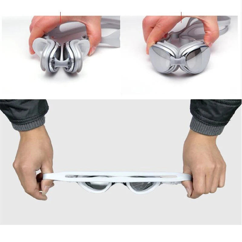 Plating Myopia Swim Goggles Professional Waterproof Anti Fog UV Shield Eyewear Swimming Pool Water Sports Glasses for Men Women