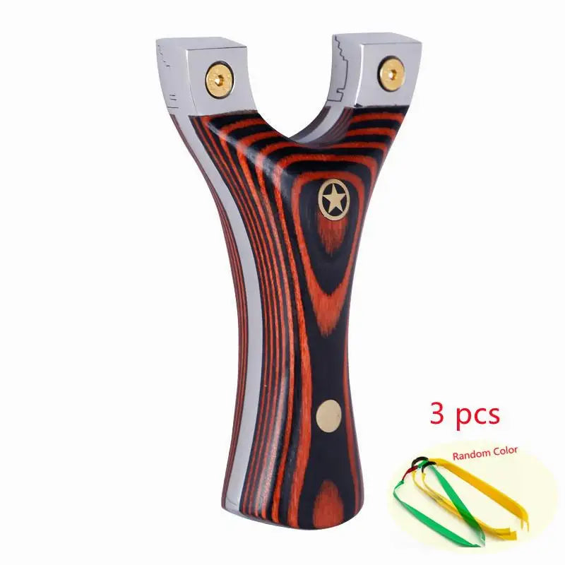 Slingshot bow Stainless Steel Catapult Slingshot +Technology Wood Patch Handle Use Flat Rubber Band Outdoor Shooting slingshot