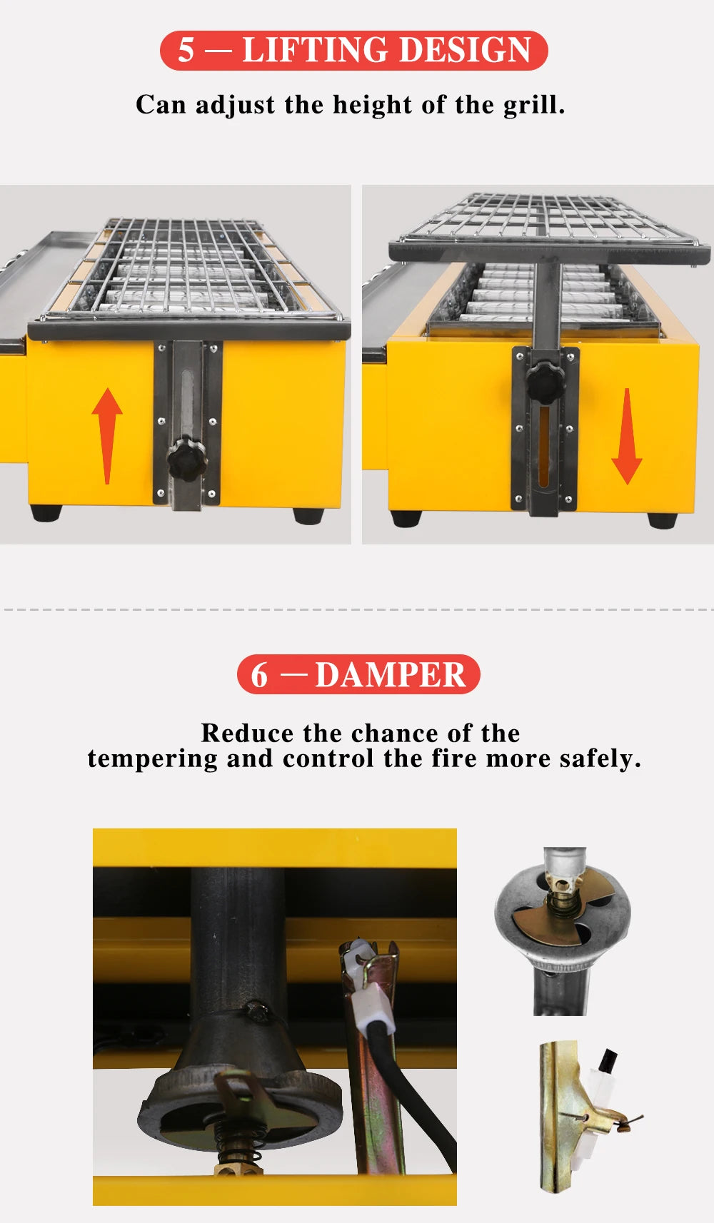 LPG Gas BBQ Grill 8 Burners Stainless Steel Smokeless Infrared Burners Barbecue Stove Outdoor Camping Roaster Kebab Commercial