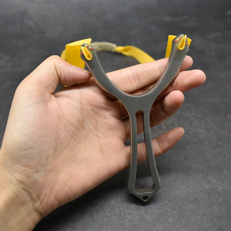 Powerful Slingshot High Quality Stainless Steel Outdoor Hunting Bow Catapult with Flat Rubber Band Fun Toys Entertainment Tools