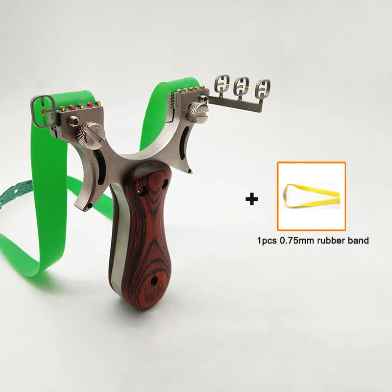 Upgraded Stainless Steel Slingshot with Laser Sight and Sniper Sight Flat Rubber Band Professional Outdoor Hunting Slingshot