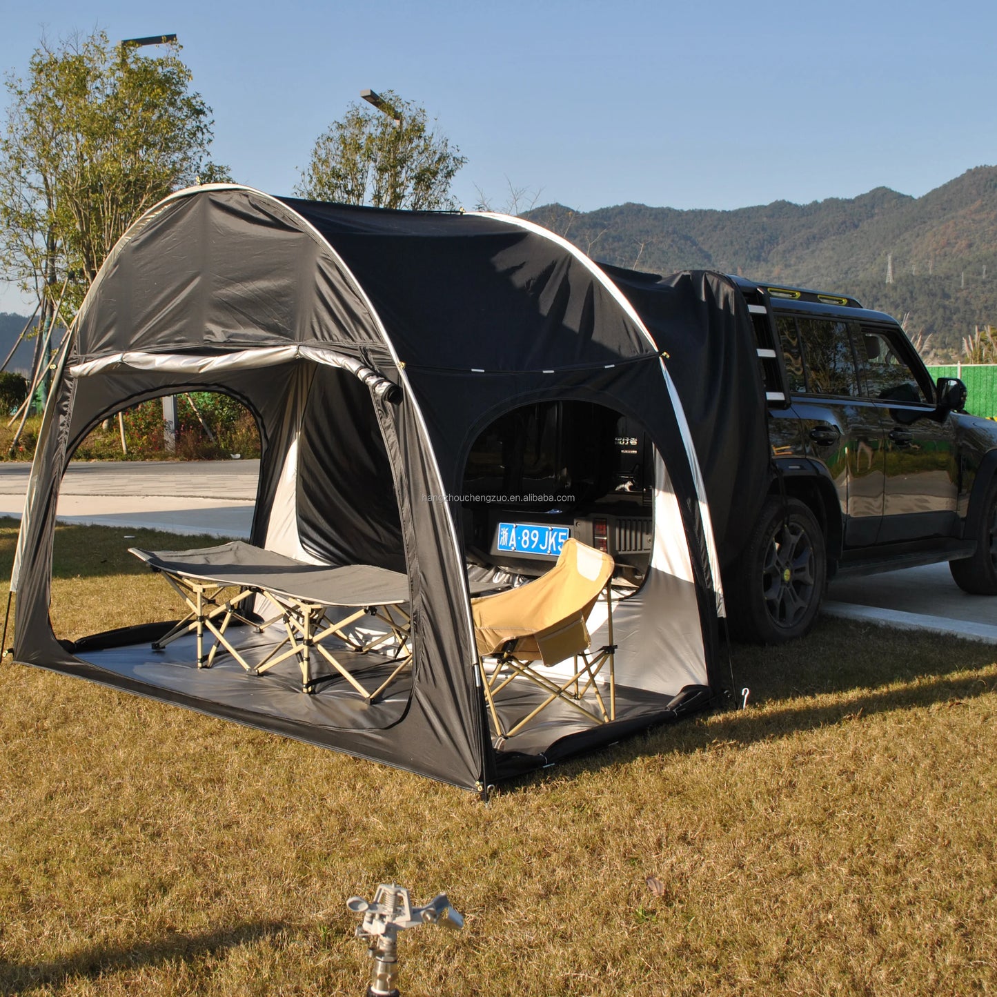 Add Raincover Car Tailgate Tent with Canopy,2 Person Tram Tent, Double Layer Trailer Tent,SUV Tent,car Rear air Conditional Tent