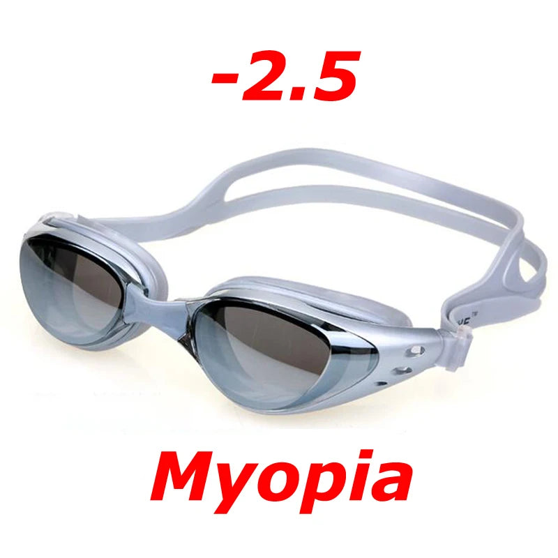 Plating Myopia Swim Goggles Professional Waterproof Anti Fog UV Shield Eyewear Swimming Pool Water Sports Glasses for Men Women