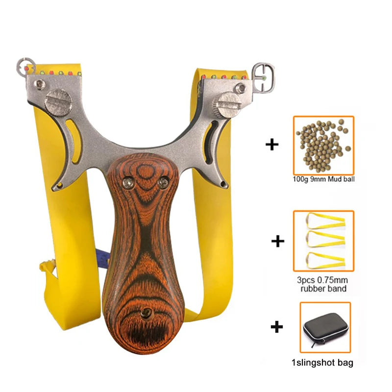 Upgraded Stainless Steel Slingshot with Laser Sight and Sniper Sight Flat Rubber Band Professional Outdoor Hunting Slingshot