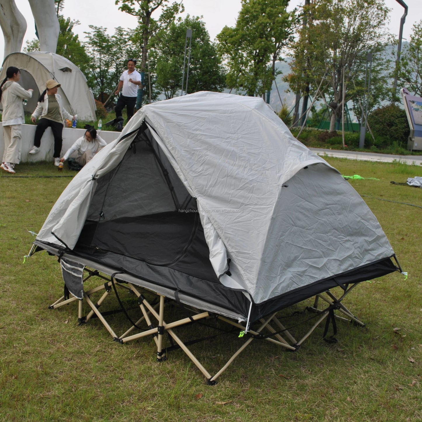 Ultralight 2 Person Cot Tent for Camping Ground Bed Tent with Footprint Bed Not Included the Bed