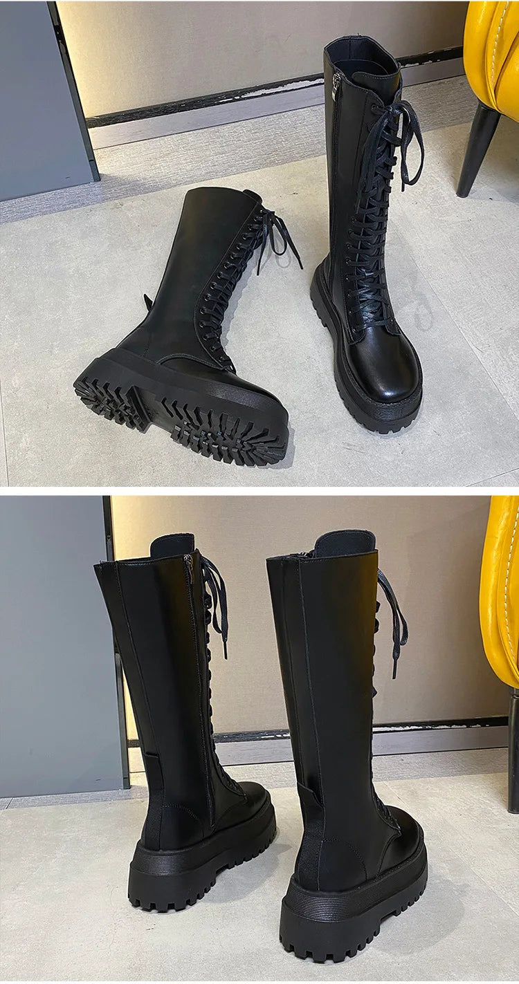 Sexy High Boots Knee-high Pu Boots High Heels For Women Fashion Shoes 2020 Spring Autumn Booties Female Plus Size2021