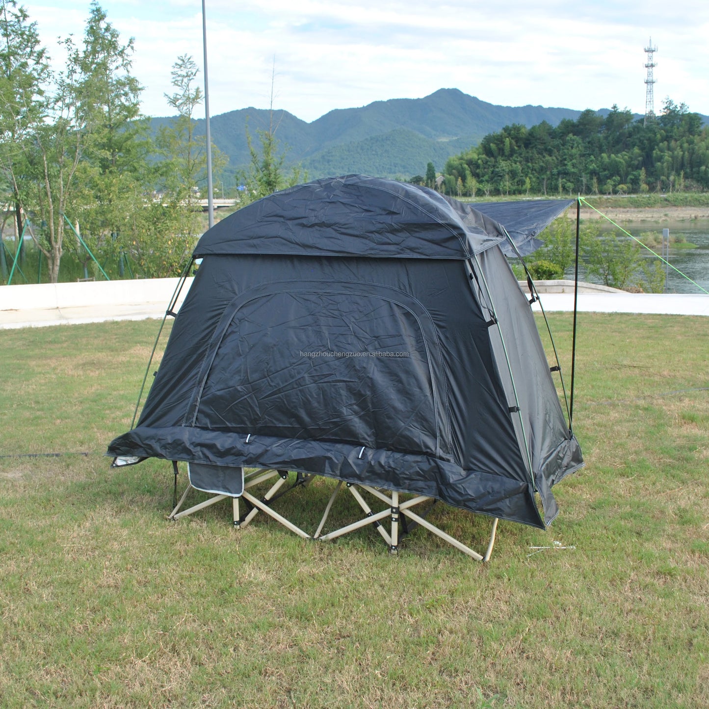 Cot Tent,Camping Tent,Backpacking Tent,3 Way Tent,Solo Tent,1 Person,Quick Setup,CZ-336 Camping tent build on cot or use alone