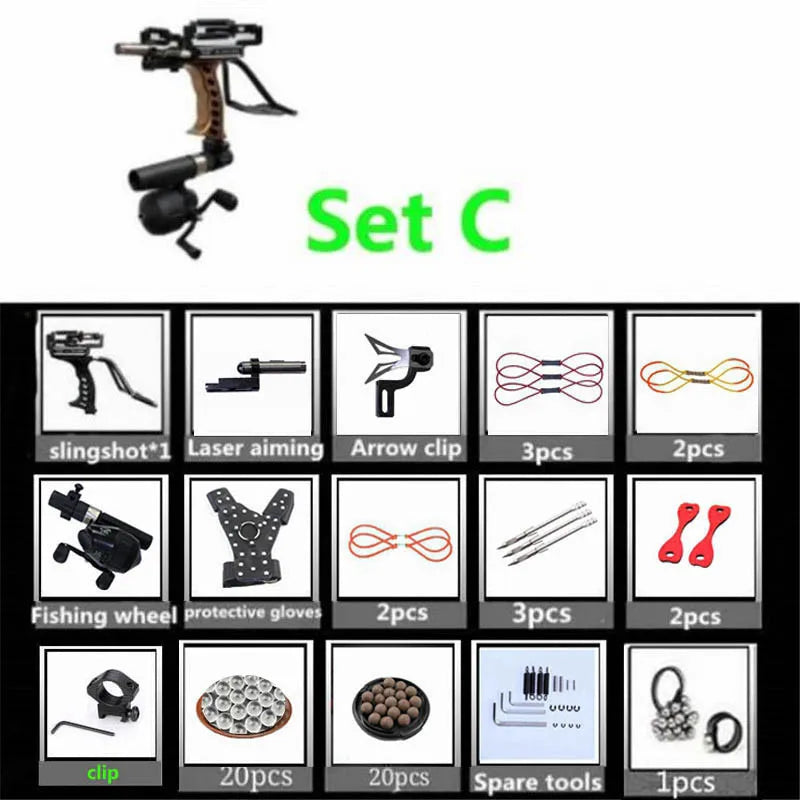 Strong Sling Shot with rubber band Powerful Hunting Fishing Laser Slingshot stainless steel slingshot professional Catapult