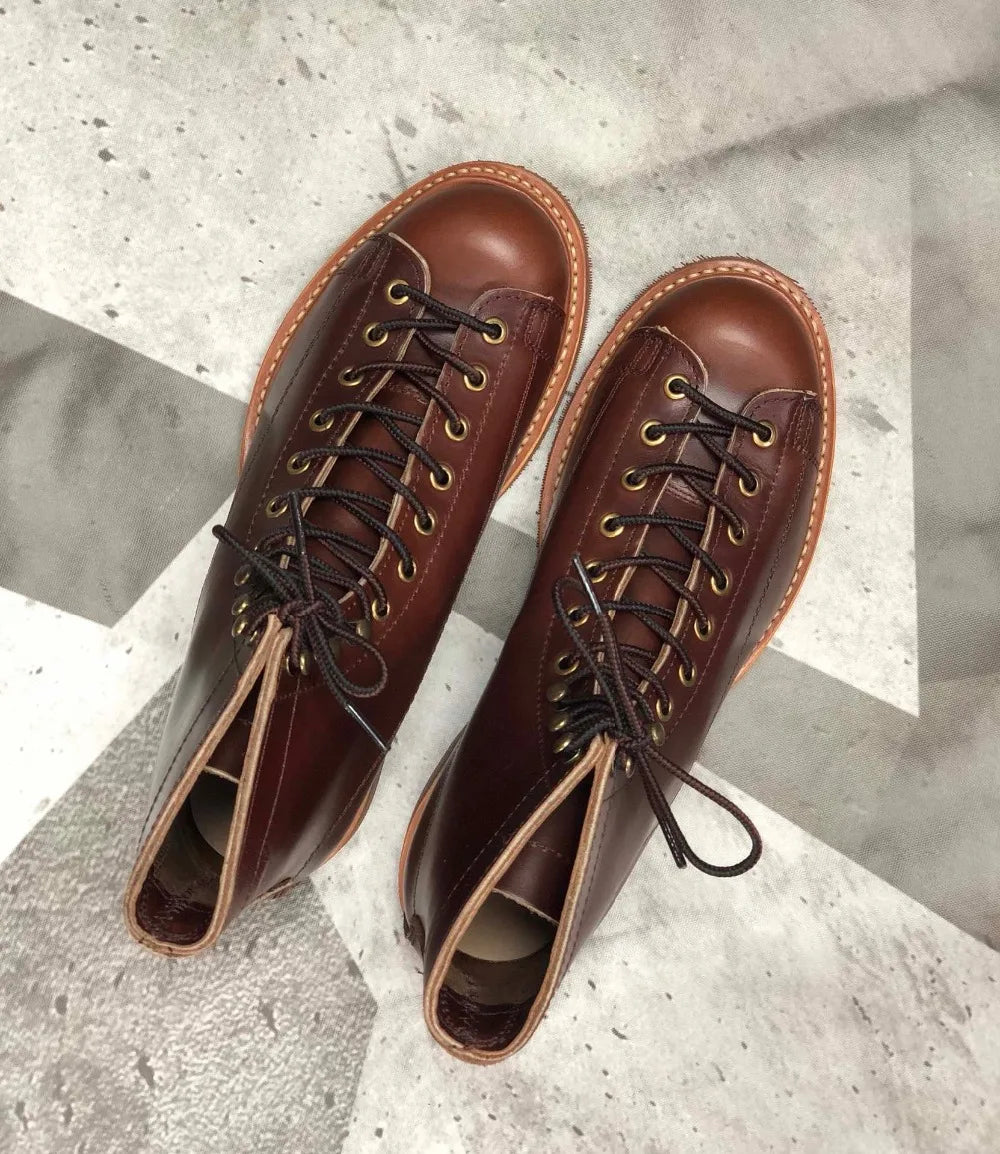 YQ2996 Rock Can Roll Size 35-49 Super Quality Genuine Italian Cow Leather Handmade Durable Goodyear Welted American Work Boots