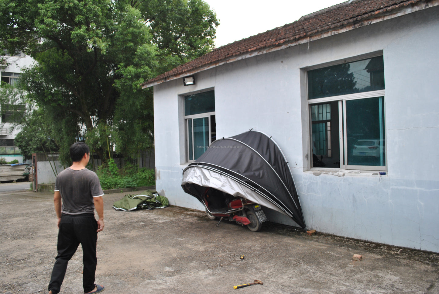 Motorcycle Hanging Garage Tent, Speedway Shelters, Garage Tent, Storage Tent, CZX-507, Portable Outdoor Hanging Garage Tent