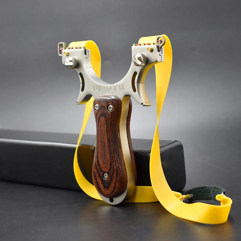 New Upgraded Stainless Steel Slingshot Widened Catapult Head /Extended Handle Professional Outdoor Hunting Shooting Tool Set