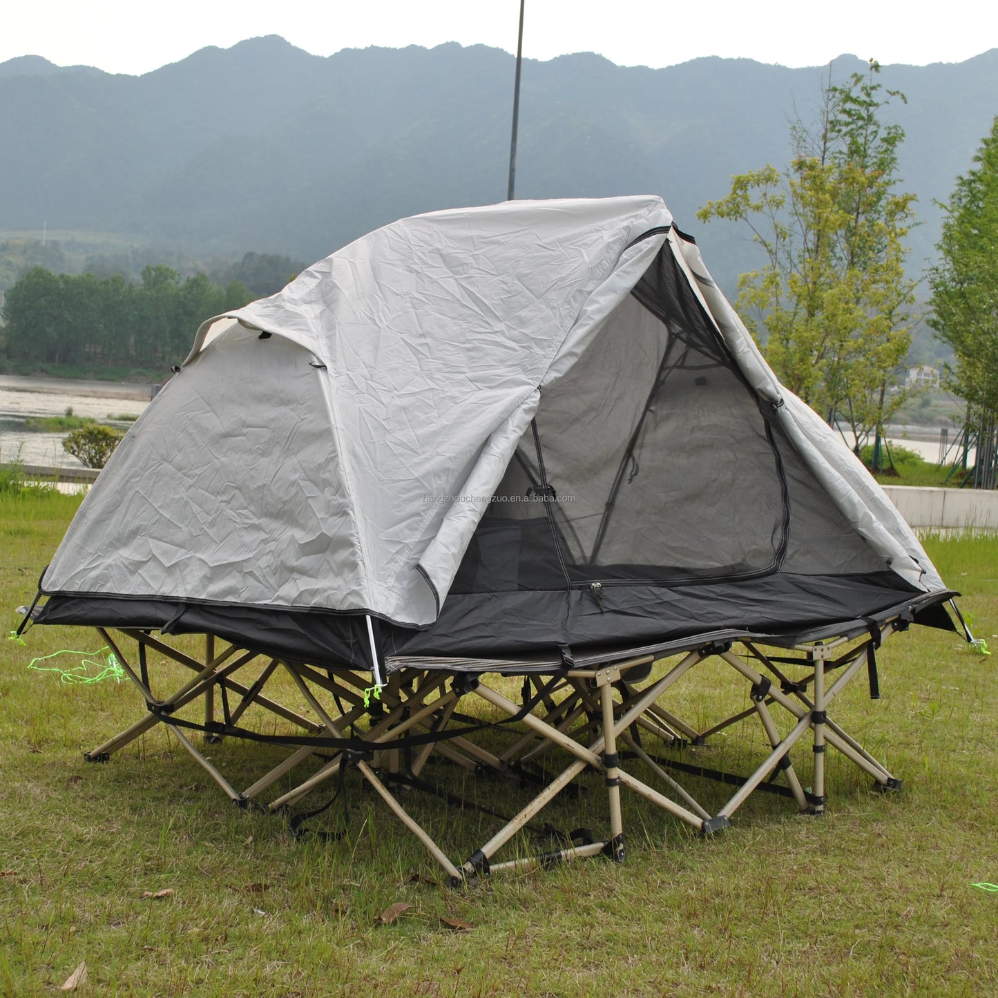 Ultralight 2 Person Cot Tent for Camping Ground Bed Tent with Footprint Bed Not Included the Bed