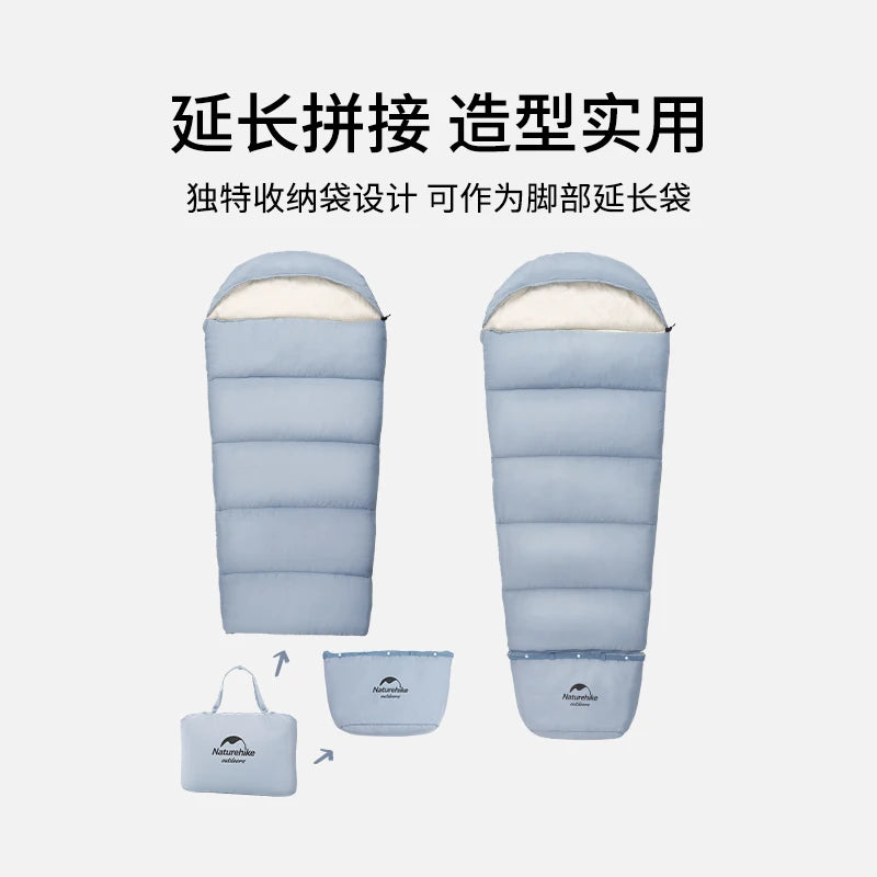 Naturehike-Children's Sleeping Bag, Extended Splicing, Camping, Hiking, Warm, Mummy, Outdoor