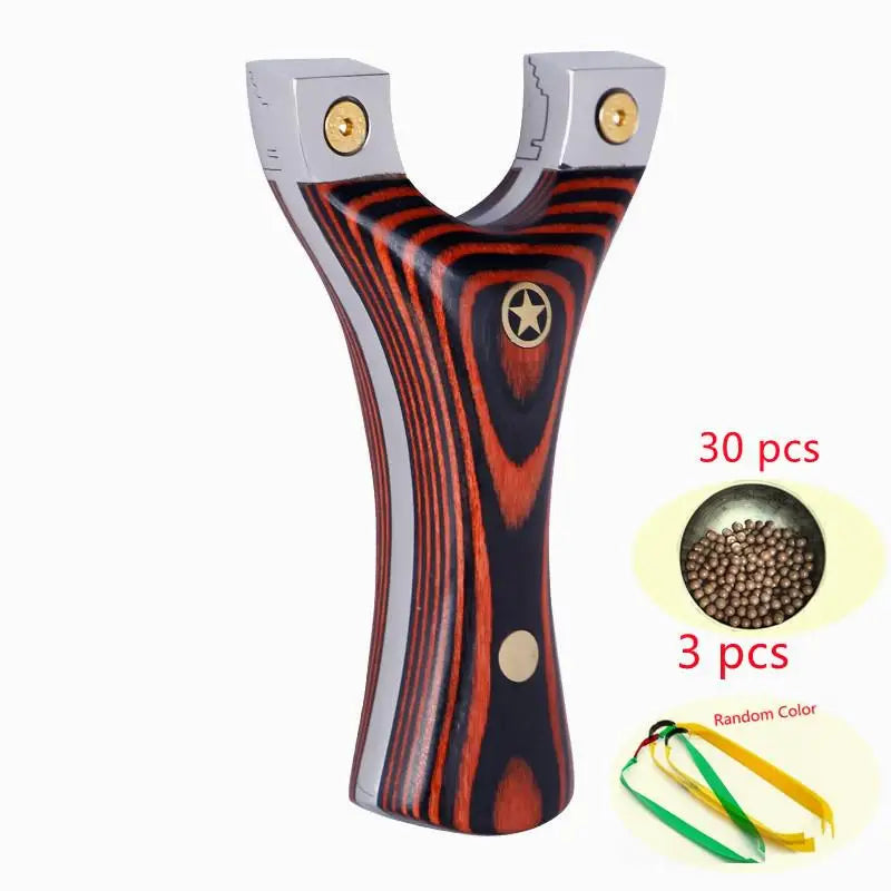 Slingshot bow Stainless Steel Catapult Slingshot +Technology Wood Patch Handle Use Flat Rubber Band Outdoor Shooting slingshot
