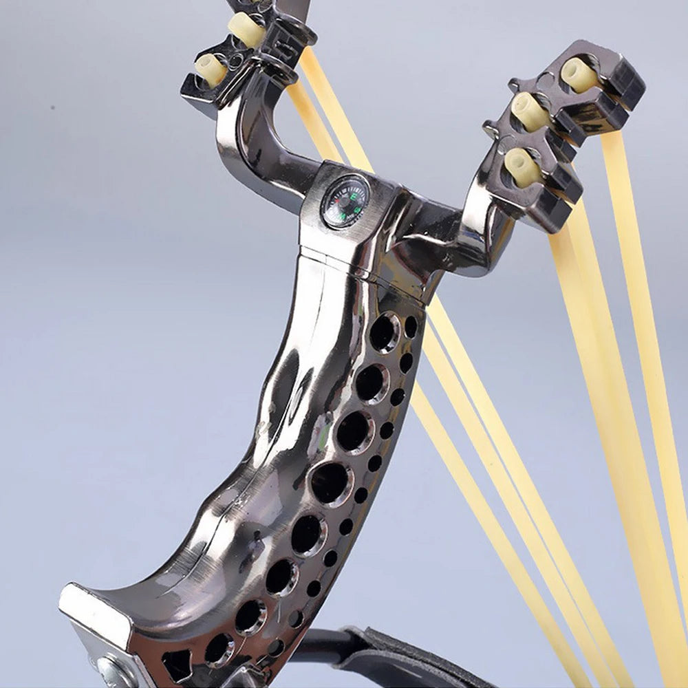 Powerful Hunting Slingshot With Rubber Band Tubing PU Leather Catapult Professional Tactical Plastic Pocket Sling Shot Ball