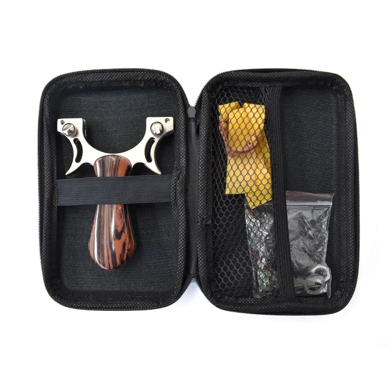 Professional Hunting Slingshot Powerful High Quality Alloy Catapult with Flat Rubber Band Outdoor Shooting Game Sling Shot Set