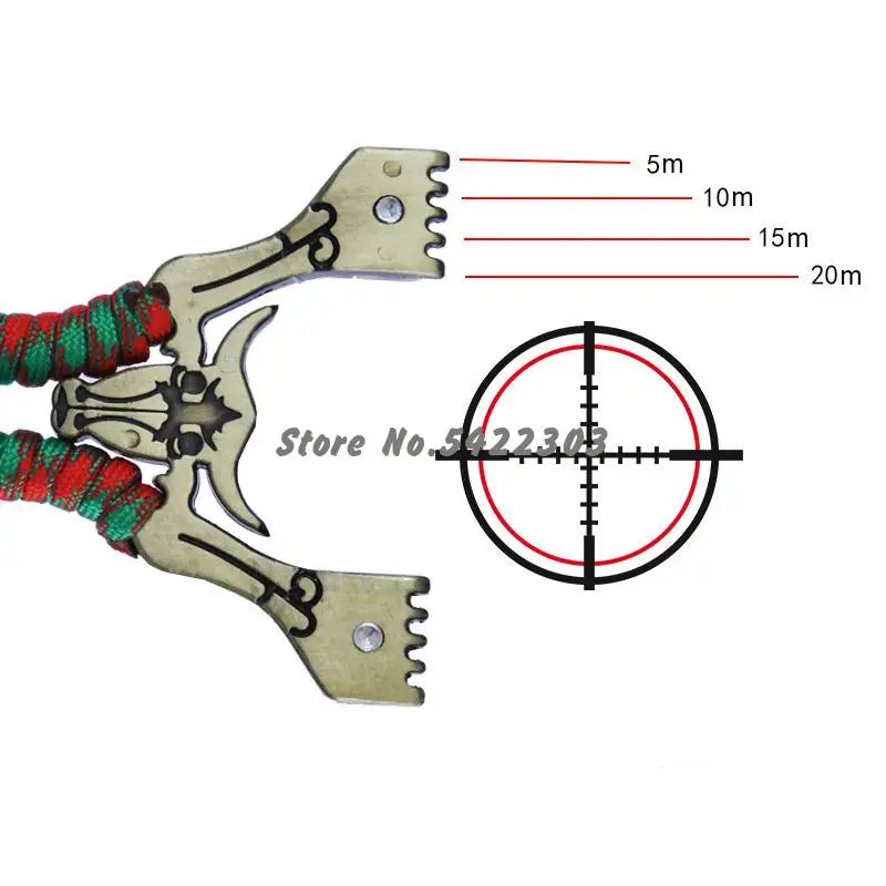 Zinc Alloy Slingshot Catapult for Hunting with Flat Rubber Band Outdoor High-precision Shooting Suitable for Beginners