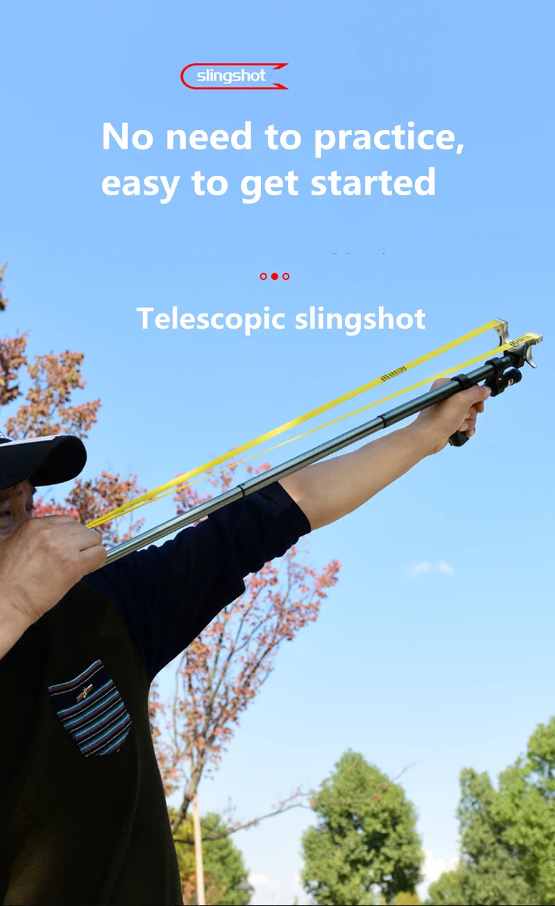 High Precision Telescopic Slingshot High Power Rubber Band Slingshots with Red Laser Stainless Steel Outdoor Hunting Catapult