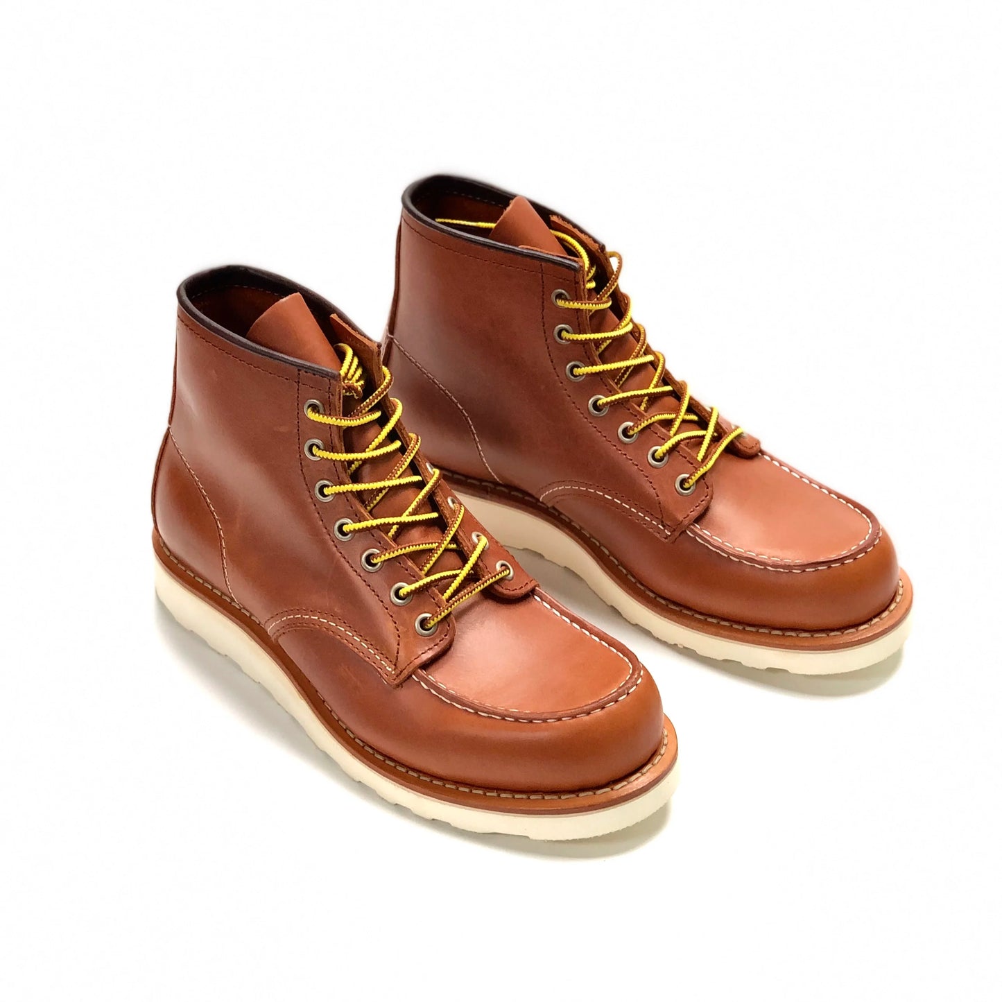 Durable Goodyear-Welted Stitchdown Rugged Style Work Boots Heritage Genuine Leather Moctoeboots Red For Men 1907 Shoes
