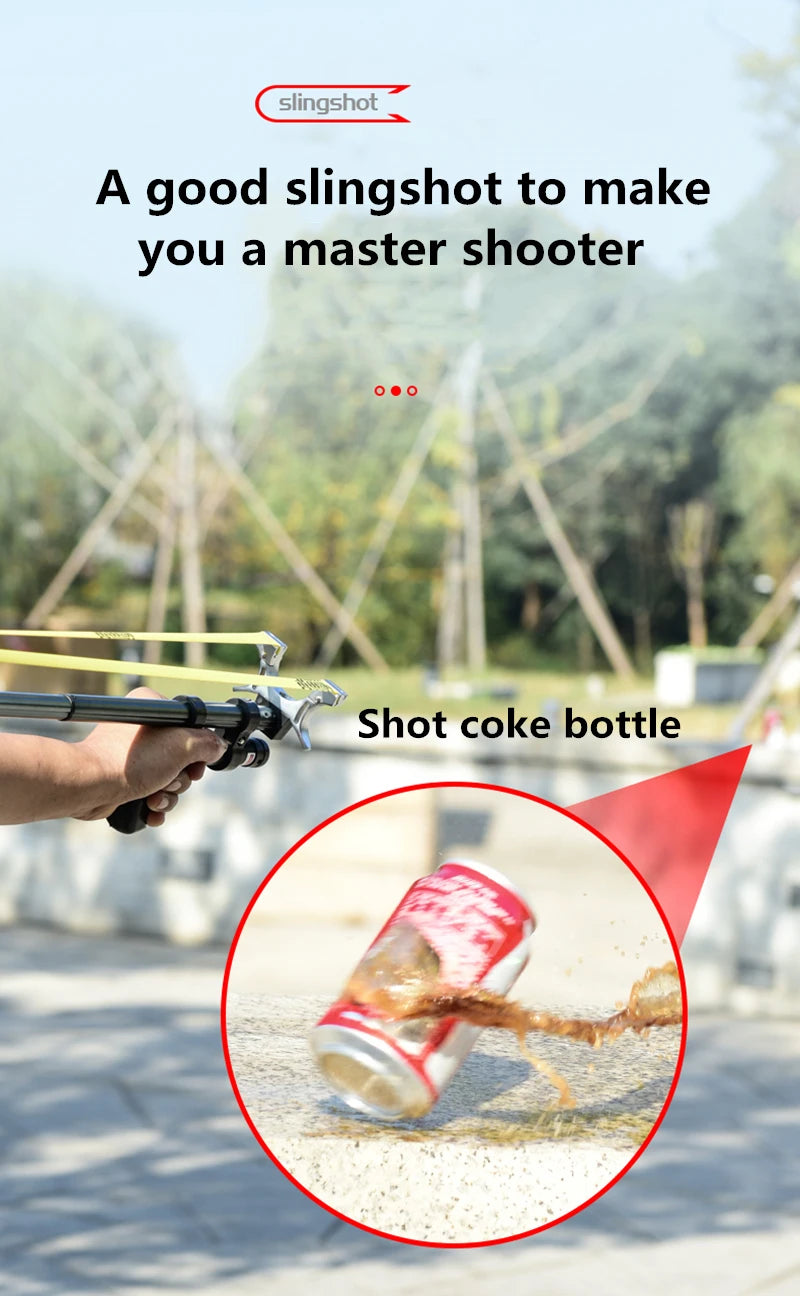 High Precision Telescopic Slingshot High Power Rubber Band Slingshots with Red Laser Stainless Steel Outdoor Hunting Catapult