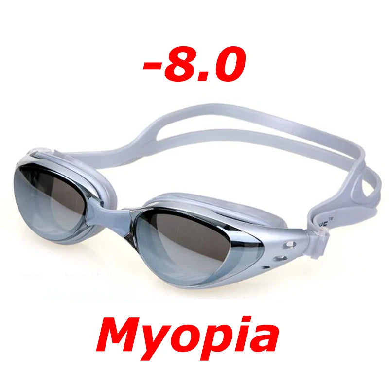 Plating Myopia Swim Goggles Professional Waterproof Anti Fog UV Shield Eyewear Swimming Pool Water Sports Glasses for Men Women
