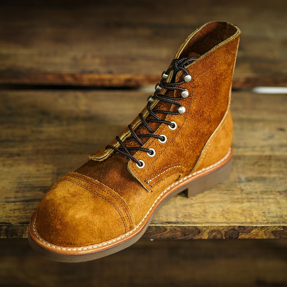 Durable Goodyear-Welted Stitchdown Rugged Style Work Boots Heritage Genuine Leather Moctoeboots Red For Men 1907 Shoes