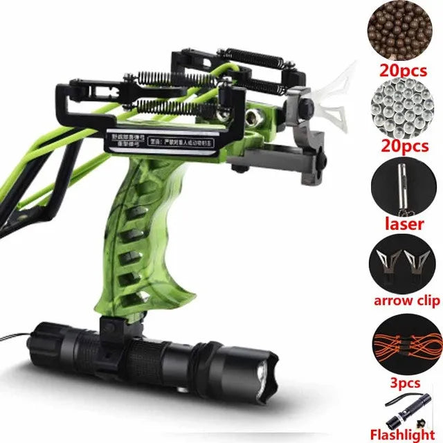 Strong Sling Shot with rubber band Powerful Hunting Fishing Laser Slingshot stainless steel slingshot professional Catapult