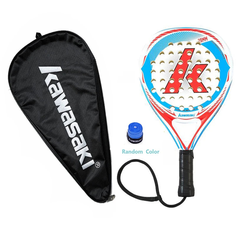 Kawasaki 2022 Padel Tennis Carbon Fiber Soft EVA Face Tennis Paddle Racquet with Padle Bag Cover Beach Tennis Paddle Racket