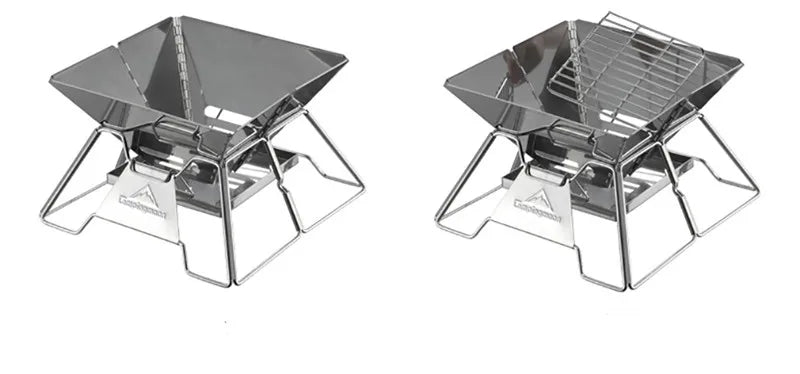 Stainless Steel Grill 4-7 People Thickened Campingmoon X-Two Outdoor Household Portable Folding Charcoal Grill
