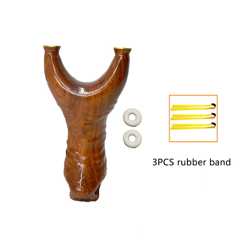 Piaoyu Solid Wood Slingshot Outdoor Catapult Toys Three-Dimensional Carving Wooden Flat Rubber Band Slingshot Shooting