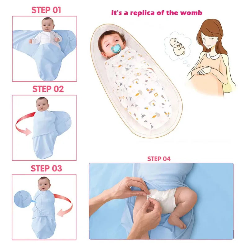 Wholesale baby sleeping bag newborn envelope cocoon wrap swaddle soft 100% cotton 0-6 months sleep blanket