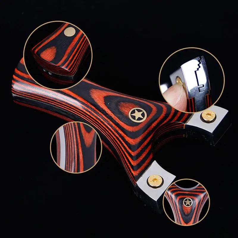 Slingshot bow Stainless Steel Catapult Slingshot +Technology Wood Patch Handle Use Flat Rubber Band Outdoor Shooting slingshot