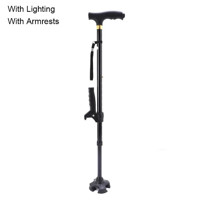 Safety Telescopic Stick Trusty Elderly Crutches Multifunctional Walking Stick Parents Cane Outdoor Camping Trekking Hiking Stick