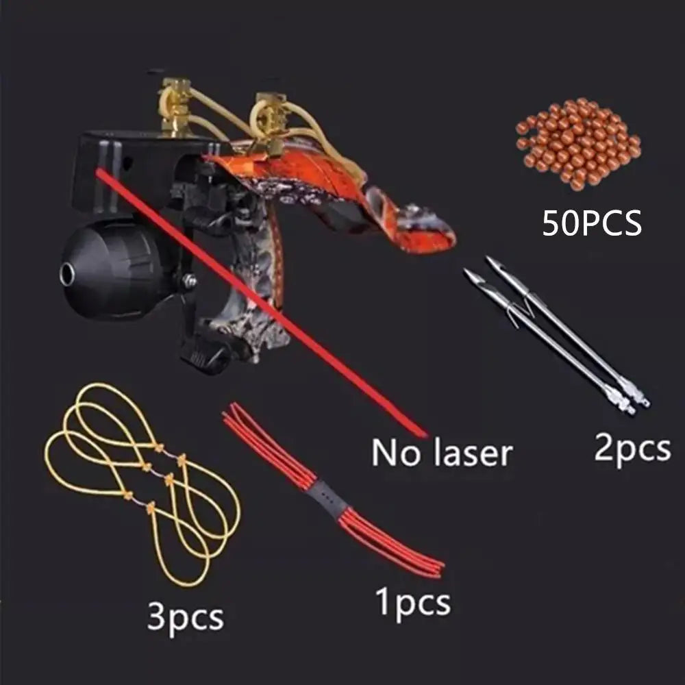 Hunting Slingshot Multi Function Hunting Crossbows Laser Rifle Toy With Darts Arrows Fishing Shooting Tool Professional Catapult