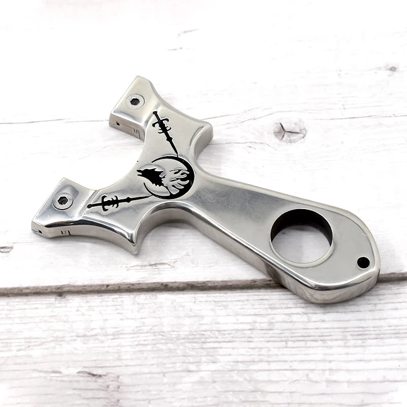 Professional Hunting Slingshot High Quality Stainless Steel Catapult with Flat Rubber Band for Outdoor Shooting Sport Accessorie