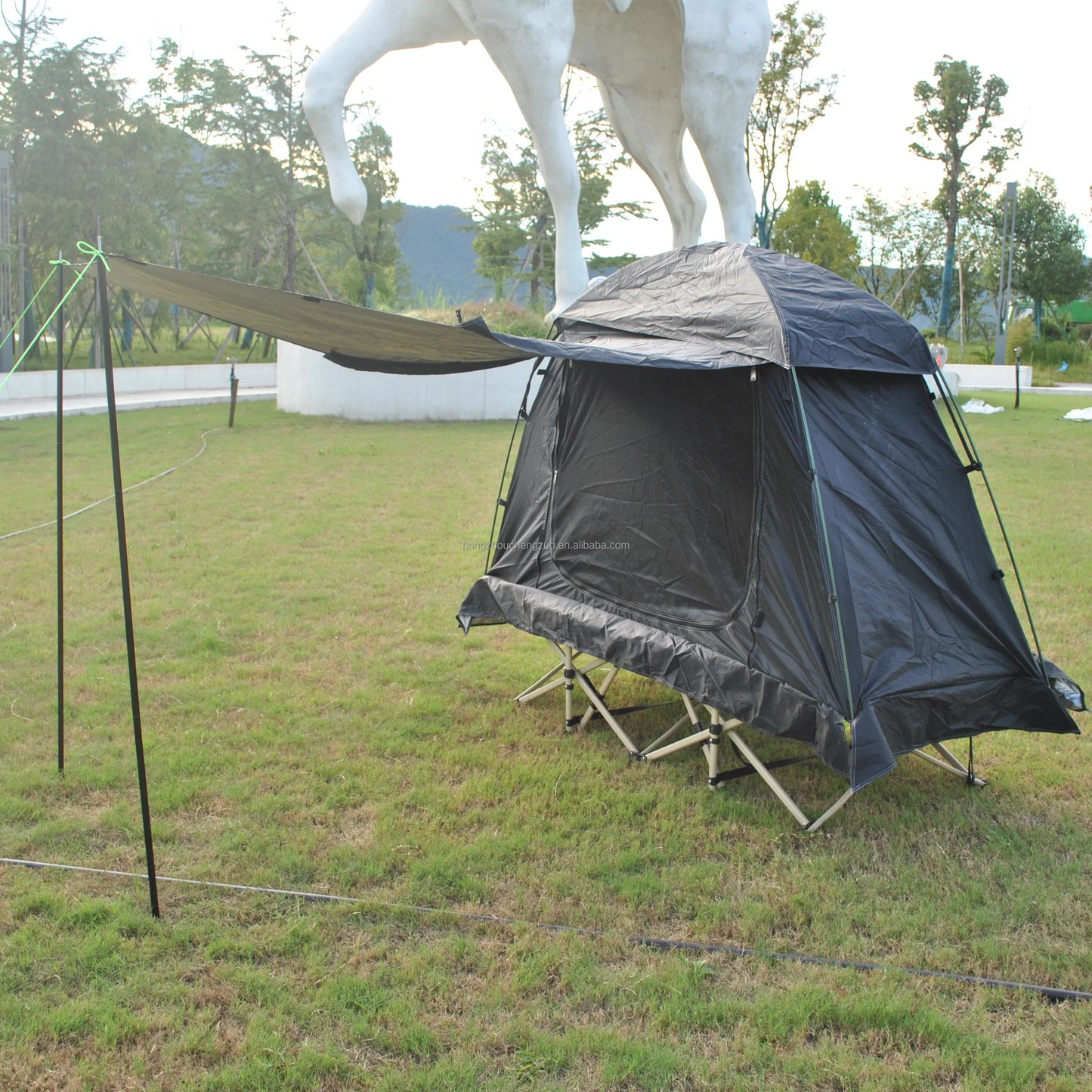 Cot Tent,Camping Tent,Backpacking Tent,3 Way Tent,Solo Tent,1 Person,Quick Setup,CZ-336 Camping tent build on cot or use alone