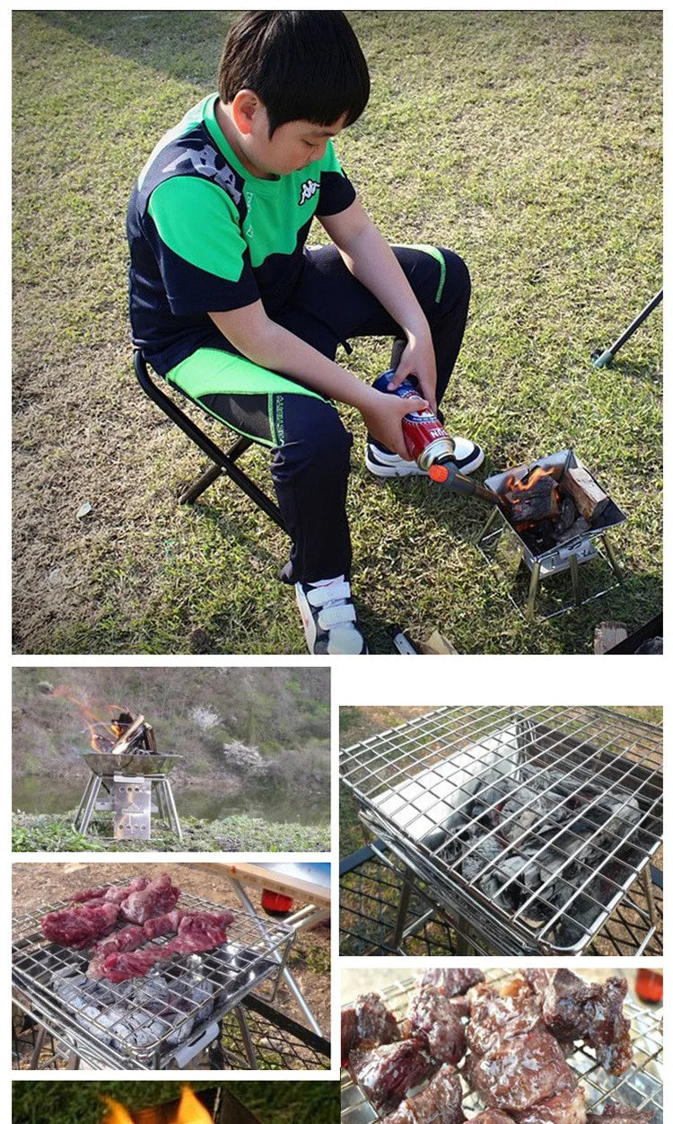 Steel Barbecue Rack Campingmoon X-Mini Couple Family Barbecue Grill 1-2 People  Barbecue Wood Carbon Small Stove