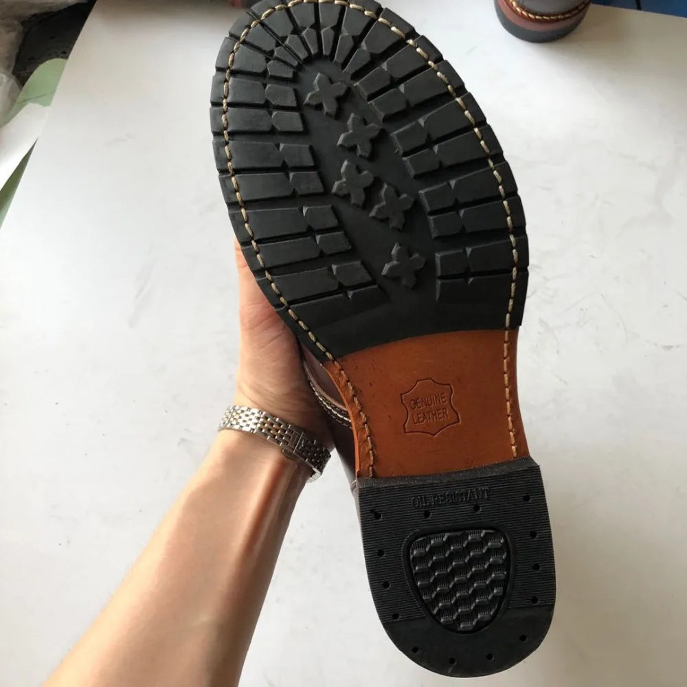 XW318 RockCanRoll Super Quality Size 35-52 Handmade Goodyear Welted Durable Italian Cowhide Boot Custom Made Available