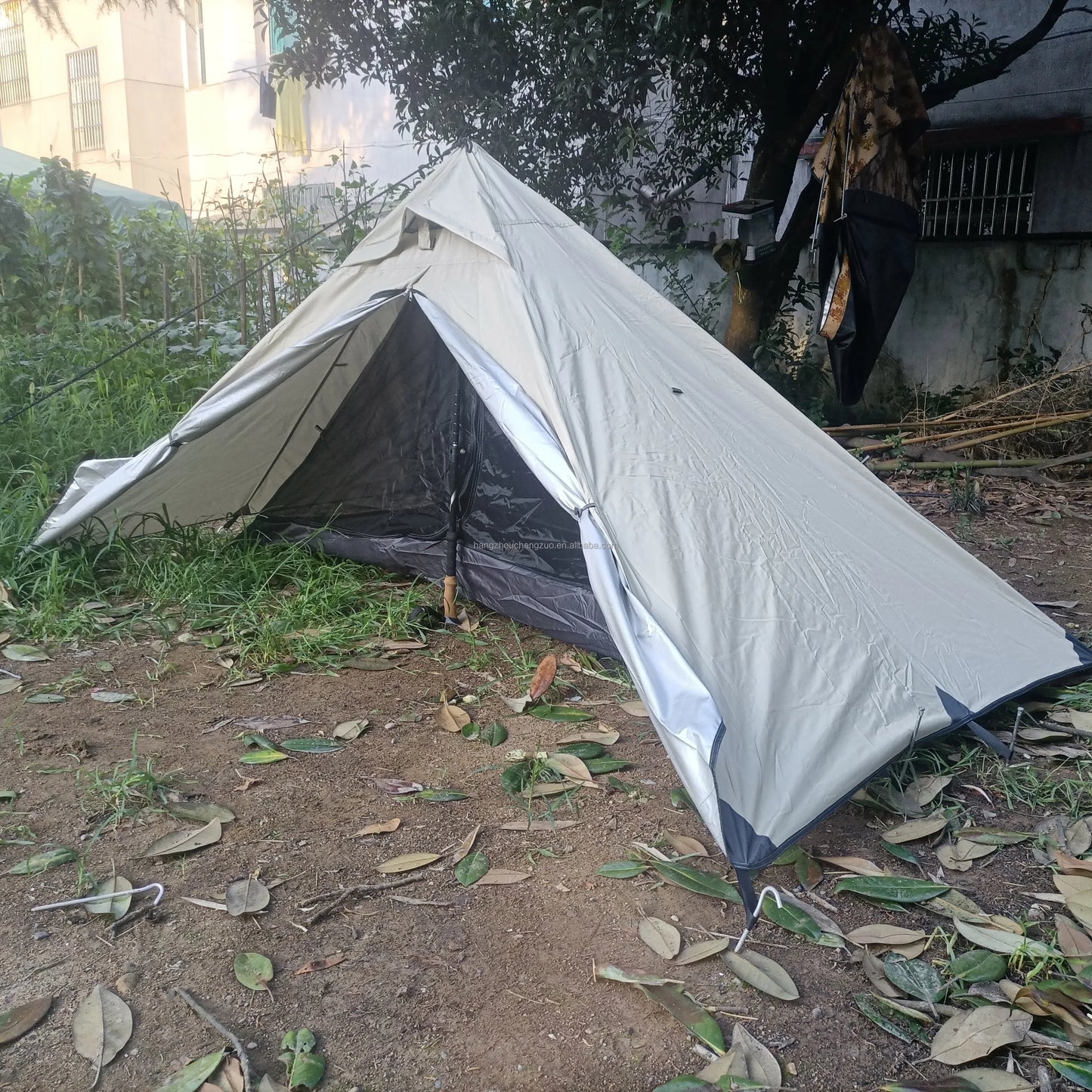 Waterproof CZX-250 Ultralight Pyramid Tent 1 Person Backpacking Teepee Waterproof Camping tent(exclude alpenstock),BC tent