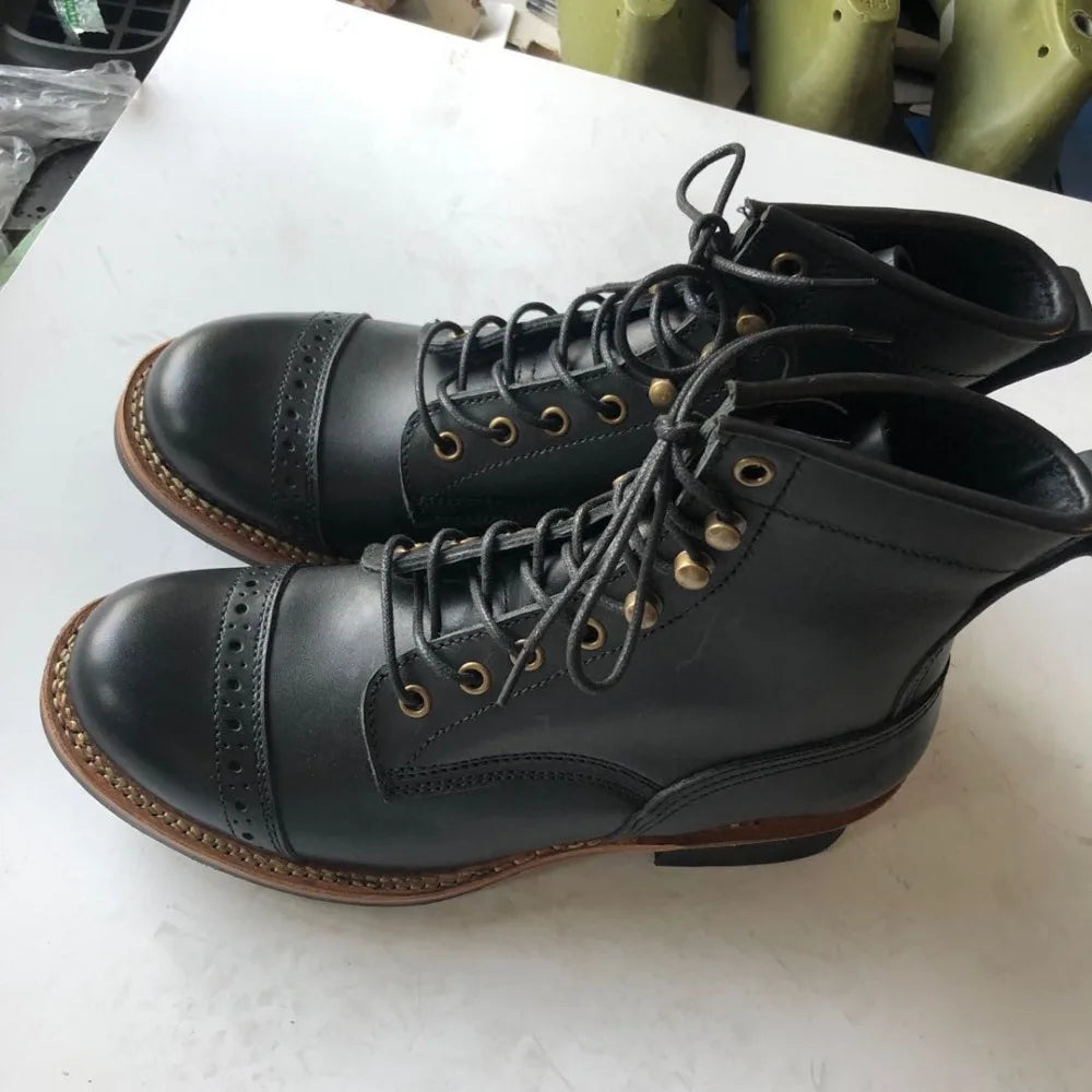 XW400 RockCanRoll Super Quality Size 35-52 Handmade Goodyear Welted Durable Italian Cowhide Boot Custom Made Available