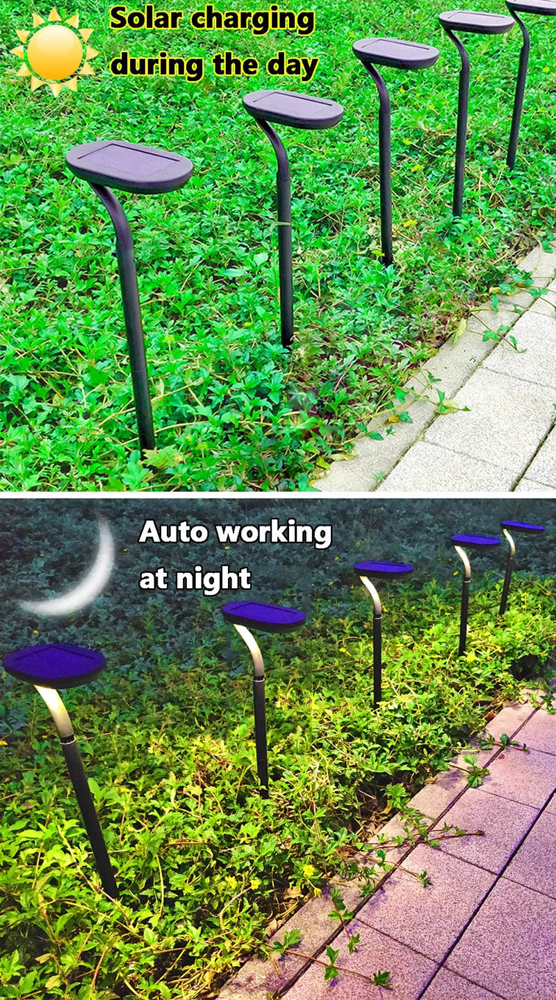 LED Solar Garden Lights Outdoor Solar Powered Lamp Waterproof Landscape Lighting For Pathway Patio Yard Lawn Lamp Decoration 2pc