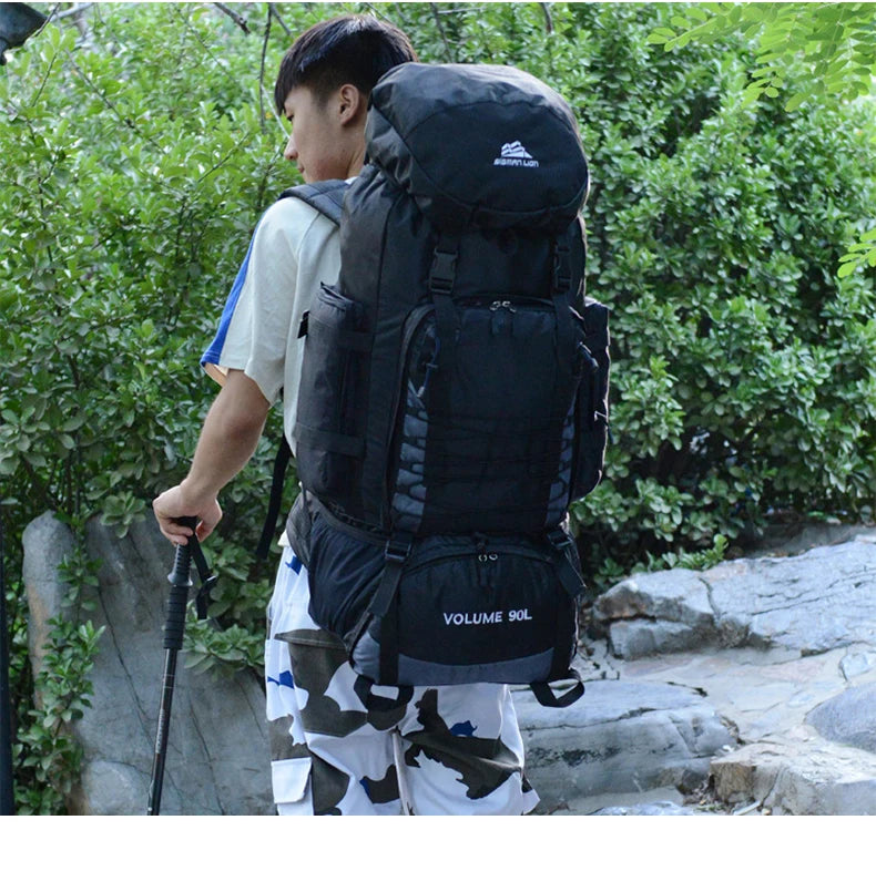 90L Travel Bag Camping Backpack Hiking Army Climbing Bag Trekking Mountaineering Mochila Large Capacity Sport Rucksack