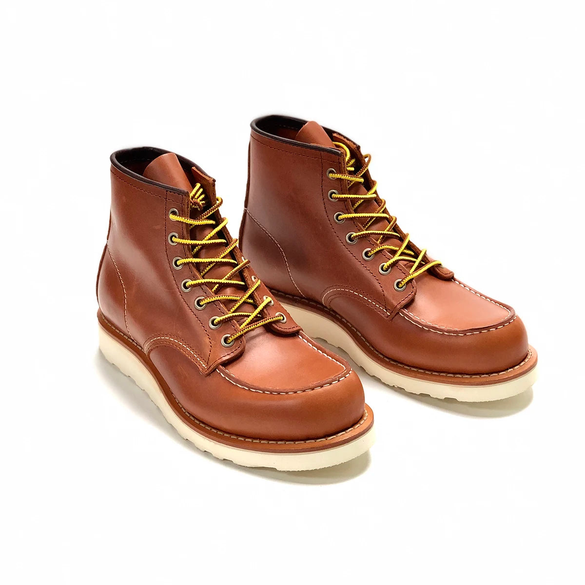 Durable Goodyear-Welted Stitchdown Rugged Style Work Boots Heritage Genuine Leather Moctoeboots Red For Men 1907 Shoes