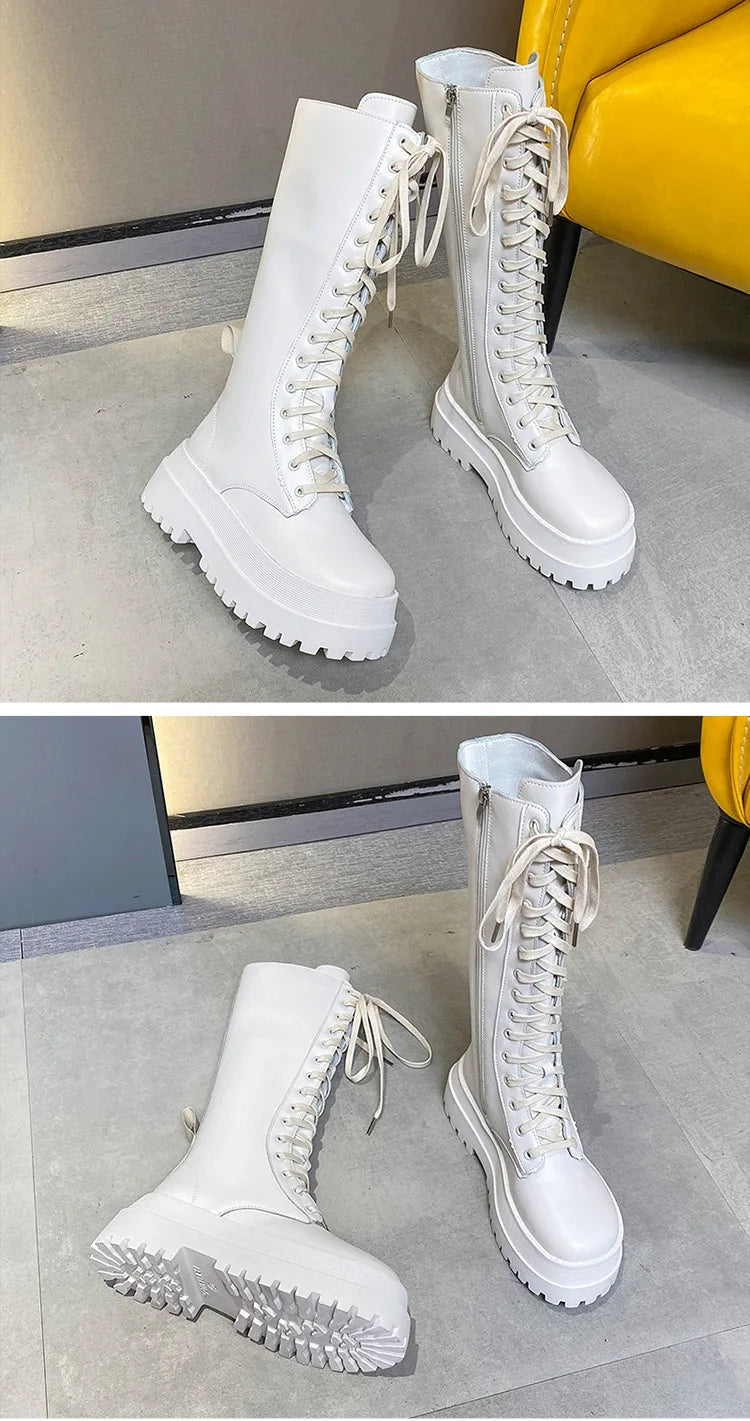 Sexy High Boots Knee-high Pu Boots High Heels For Women Fashion Shoes 2020 Spring Autumn Booties Female Plus Size2021