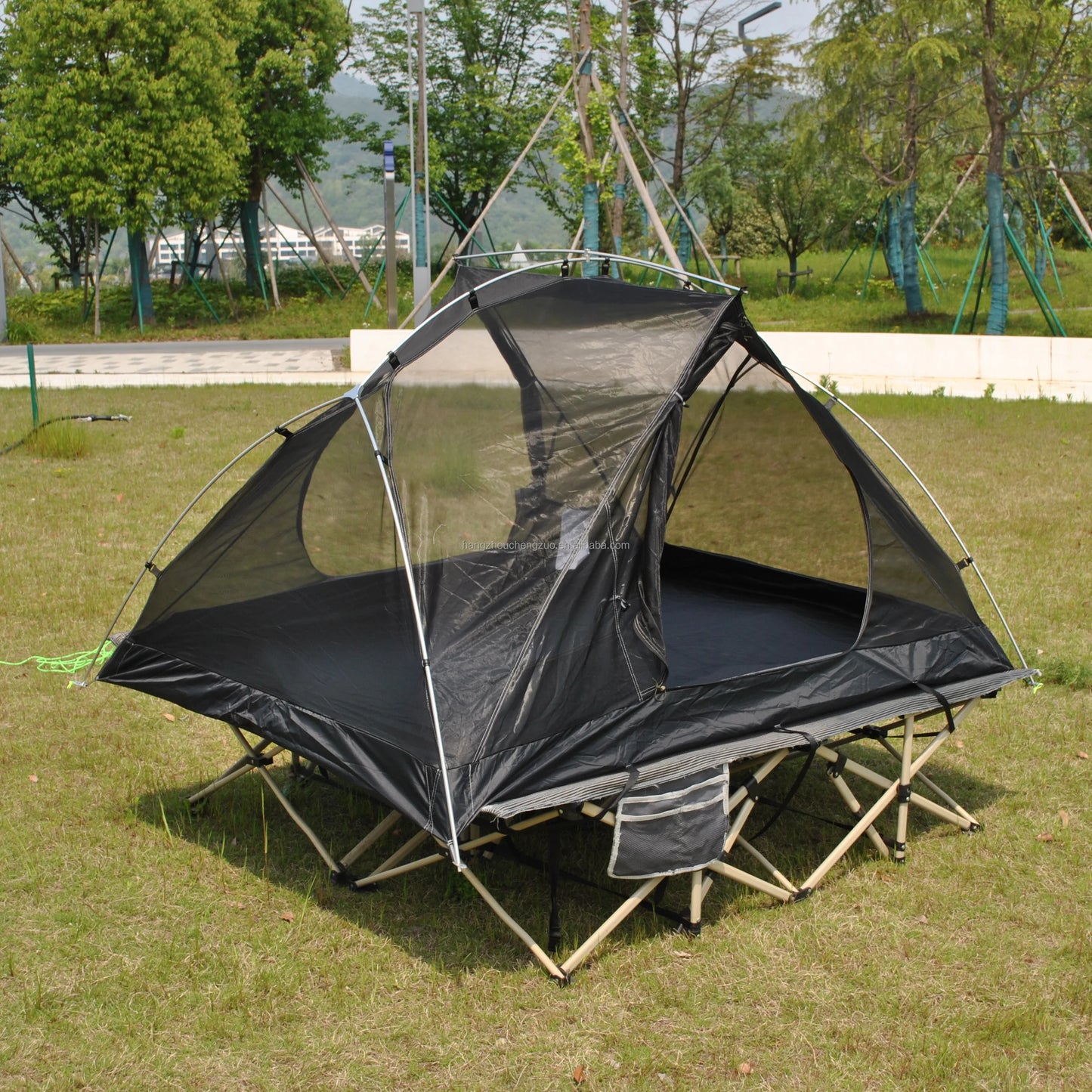 Ultralight 2 Person Cot Tent for Camping Ground Bed Tent with Footprint Bed Not Included the Bed