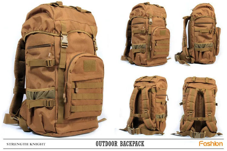 Tactical Men's Backpack, Cool Camping Gear,Waterproof Nylon, Trekking, Fishing, Hunting Bag, Molle Outdoor Bags, 50L